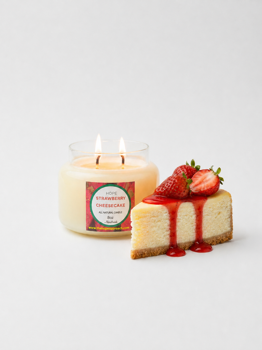 Strawberry Cheesecake Scented Soy Blend Candle - 8oz Apothecary Jar